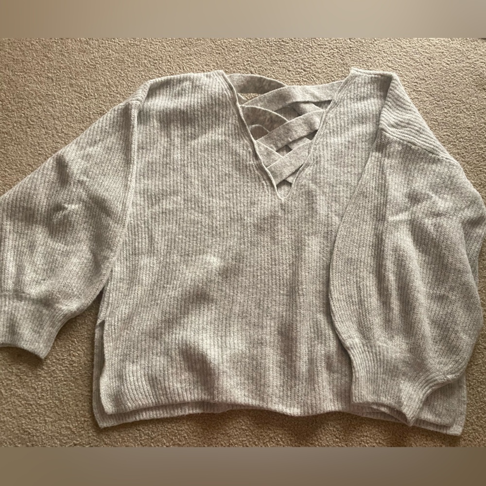 1.State cross back sweater
